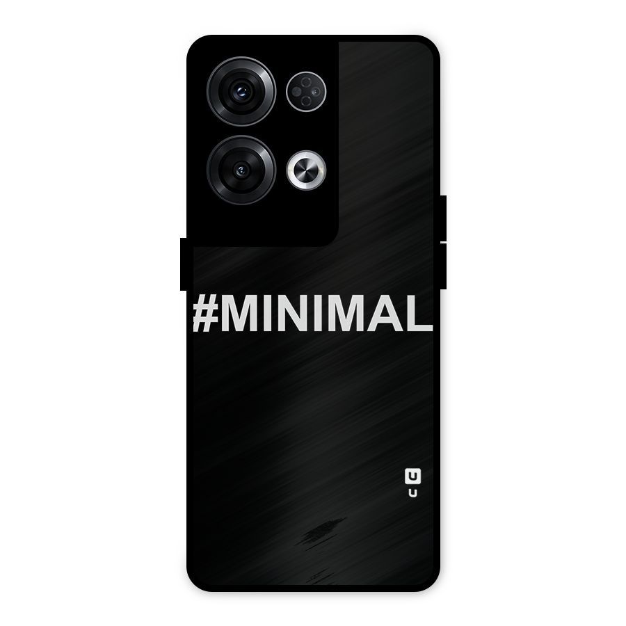 Hashtag Minimal Black Metal Back Case for Oppo Reno8 Pro 5G