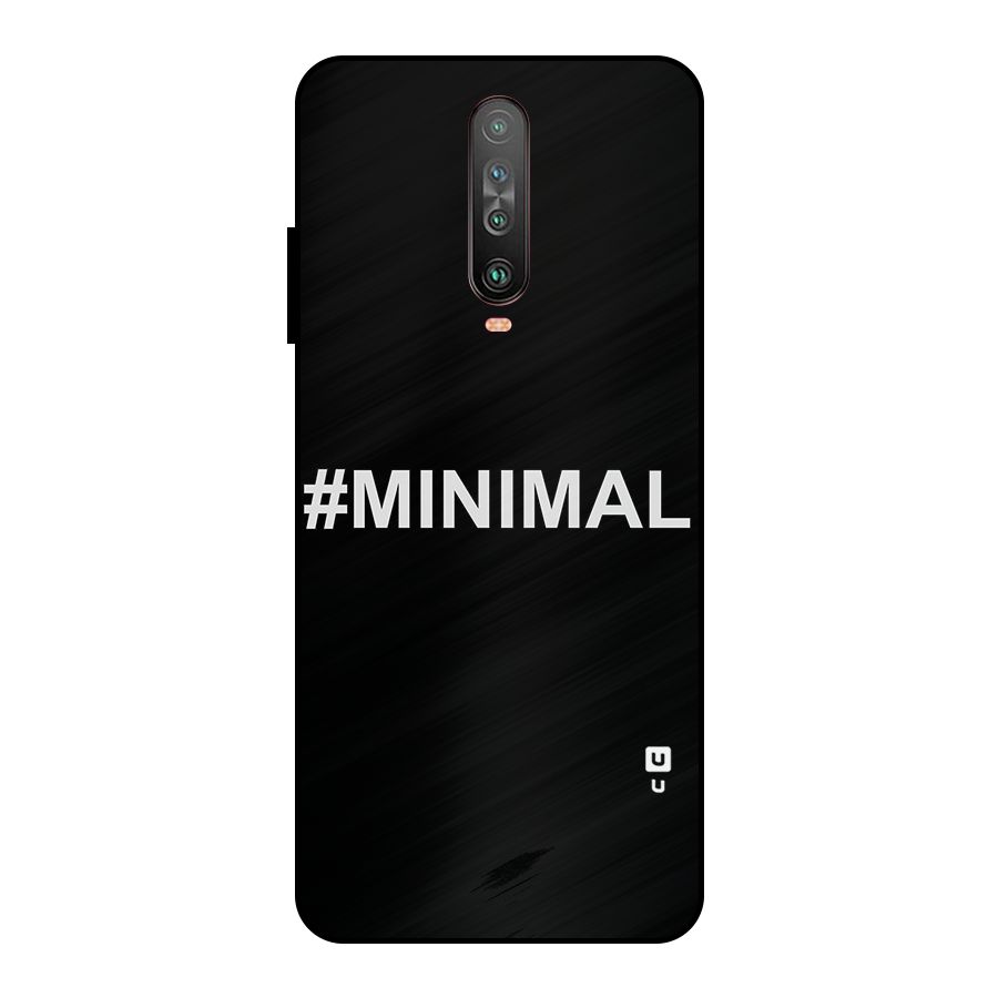 Hashtag Minimal Black Metal Back Case for Poco X2