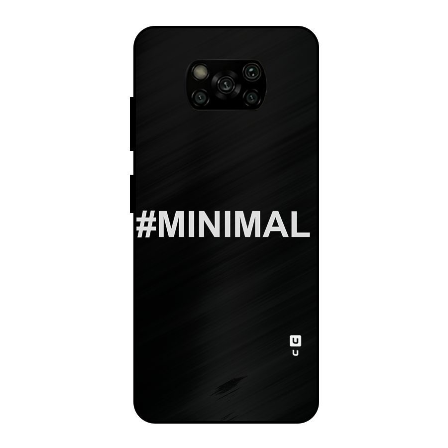Hashtag Minimal Black Metal Back Case for Poco X3
