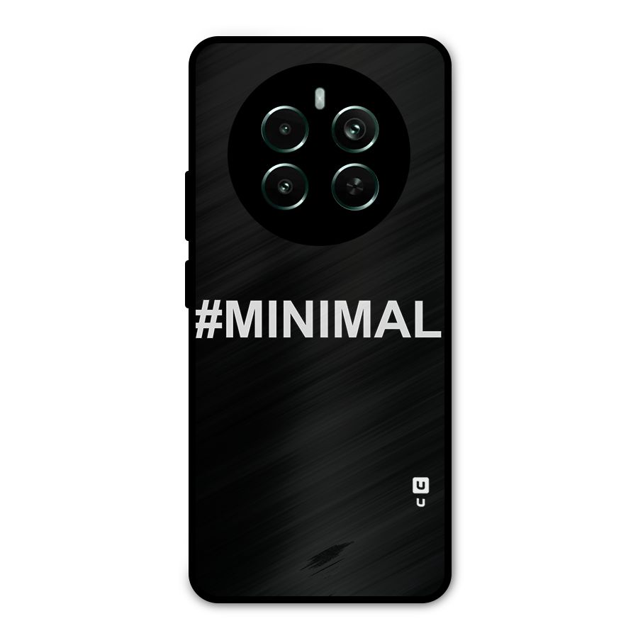 Hashtag Minimal Black Metal Back Case for Realme 12 Plus