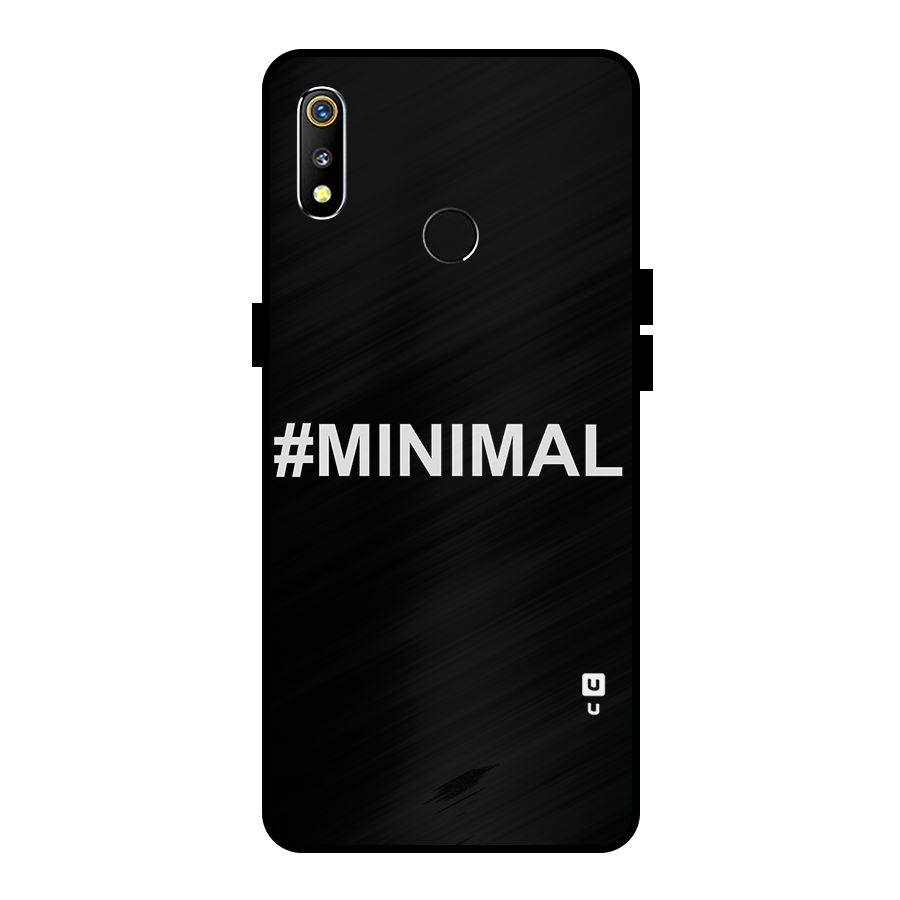 Hashtag Minimal Black Metal Back Case for Realme 3i