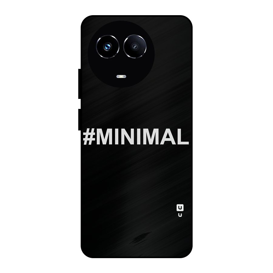 Hashtag Minimal Black Metal Back Case for Realme Narzo 60X