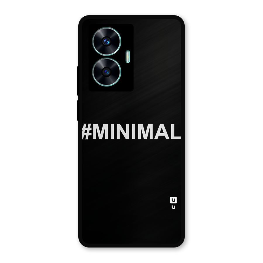 Hashtag Minimal Black Metal Back Case for Realme Narzo N55