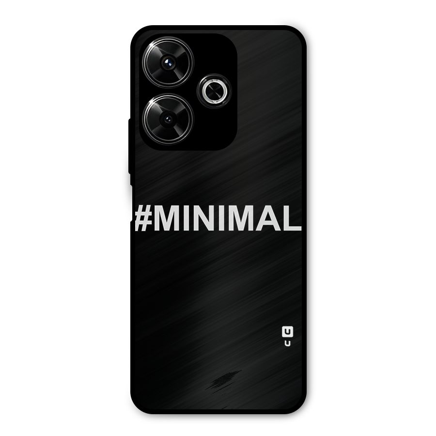 Hashtag Minimal Black Metal Back Case for Redmi 13 5G