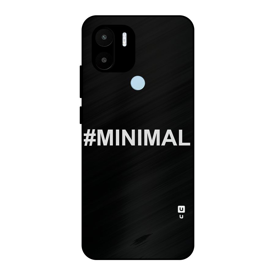Hashtag Minimal Black Metal Back Case for Redmi A1+