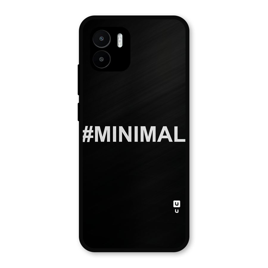 Hashtag Minimal Black Metal Back Case for Redmi A2