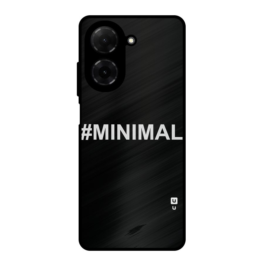 Hashtag Minimal Black Metal Back Case for Redmi A5 4G