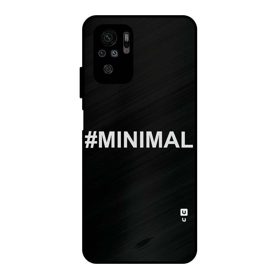 Hashtag Minimal Black Metal Back Case for Redmi Note 10S