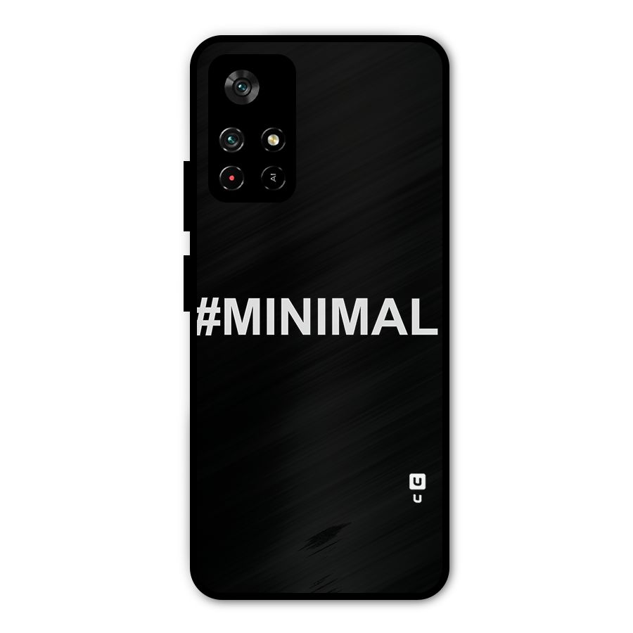 Hashtag Minimal Black Metal Back Case for Redmi Note 11T 5G