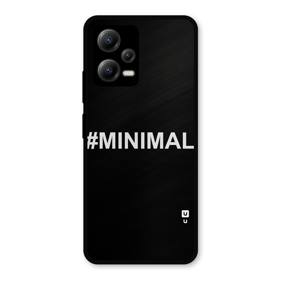 Hashtag Minimal Black Metal Back Case for Redmi Note 12 5G