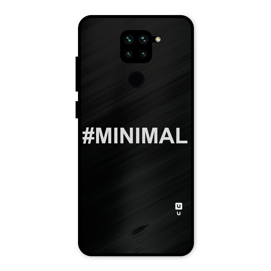 Hashtag Minimal Black Metal Back Case for Redmi Note 9