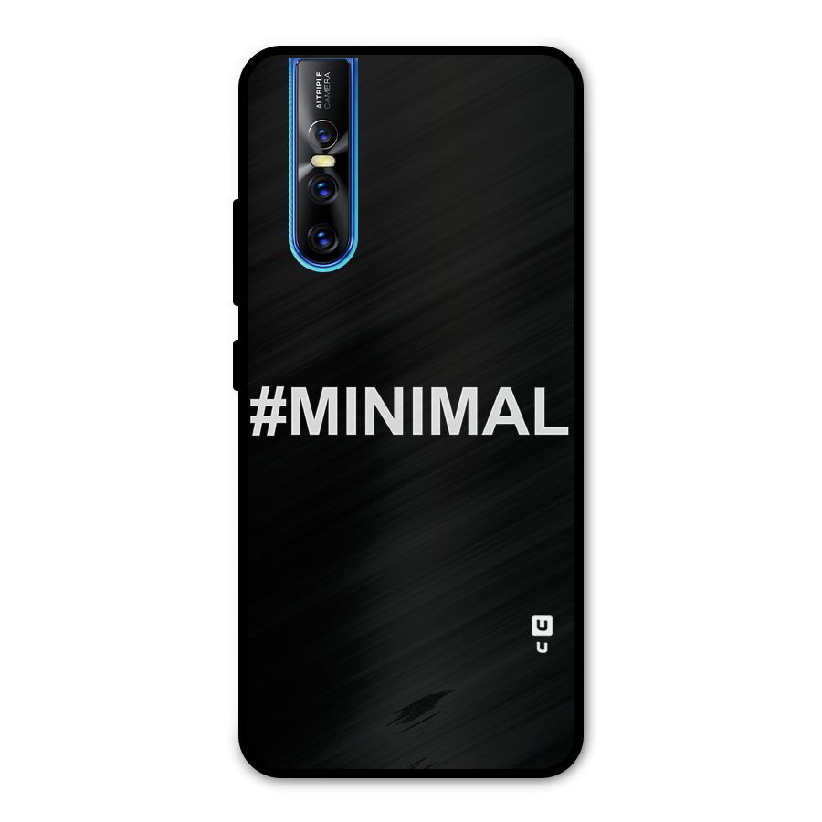 Hashtag Minimal Black Metal Back Case for Vivo V15 Pro