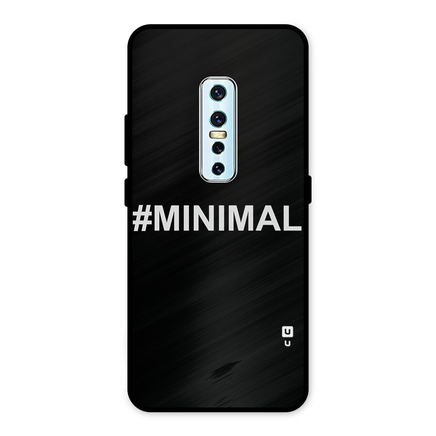Hashtag Minimal Black Metal Back Case for Vivo V17 Pro