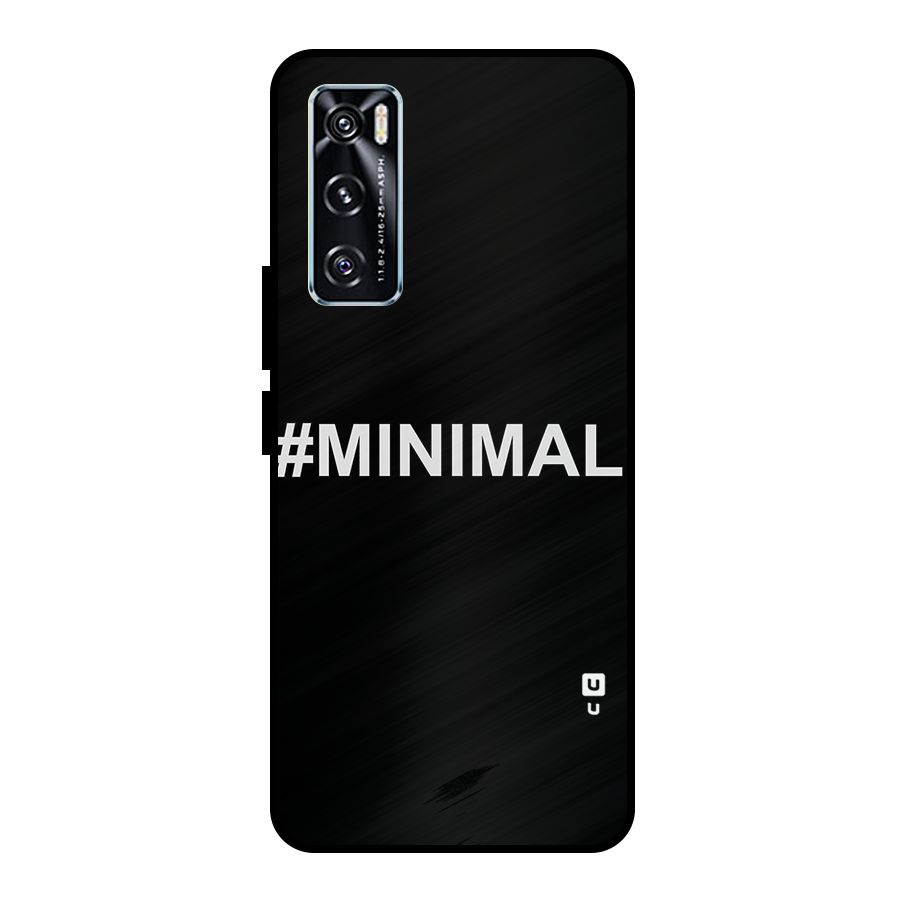 Hashtag Minimal Black Metal Back Case for Vivo V20 SE