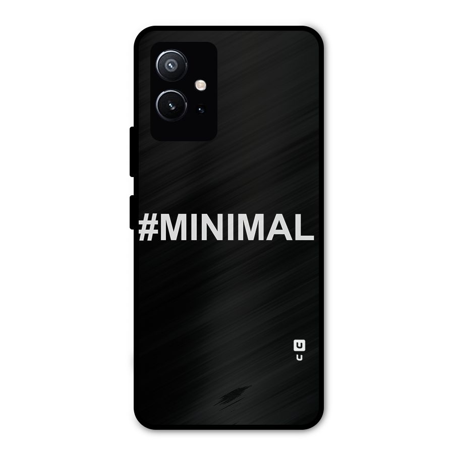 Hashtag Minimal Black Metal Back Case for Vivo Y75 5G