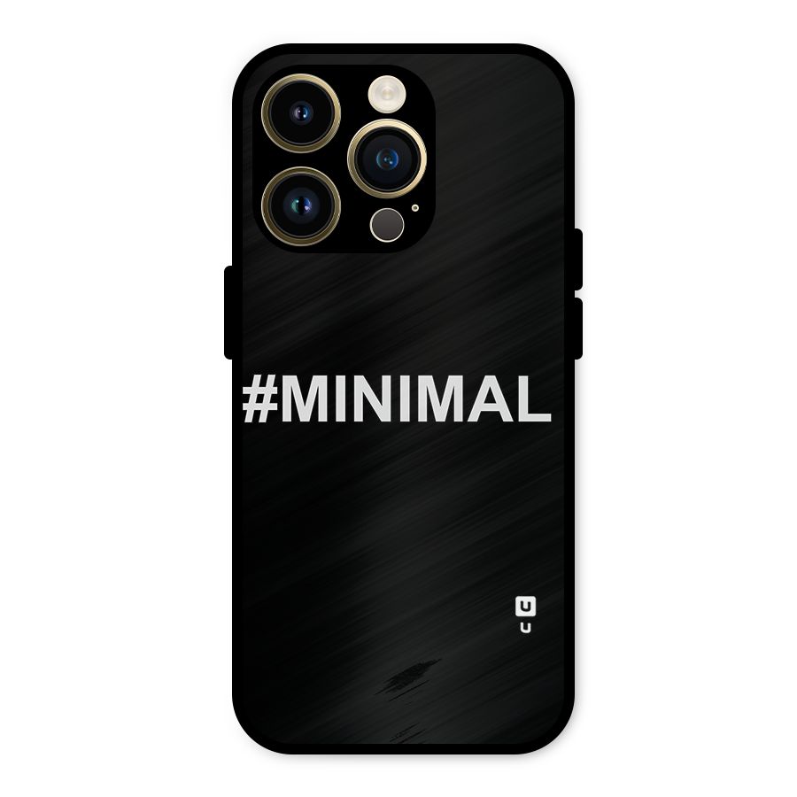 Hashtag Minimal Black Metal Back Case for iPhone 14 Pro