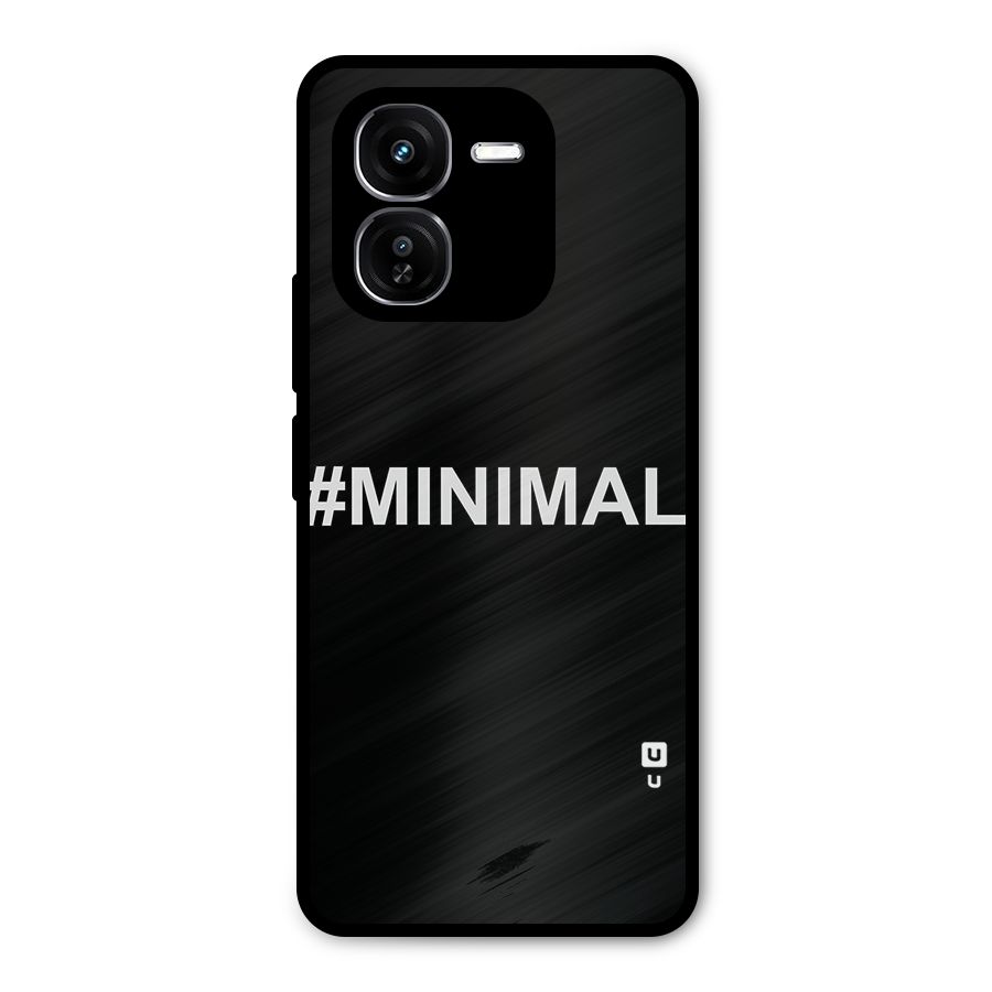 Hashtag Minimal Black Metal Back Case for iQOO Z9x