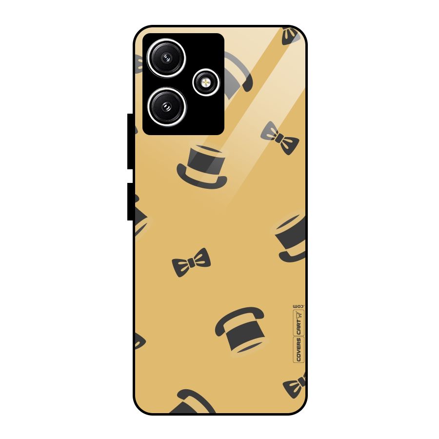 Hat and Bow Tie Glass Back Case for Redmi 12 5G