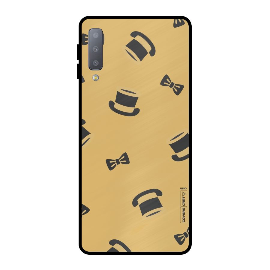 Hat and Bow Tie Metal Back Case for Galaxy A7 (2018)