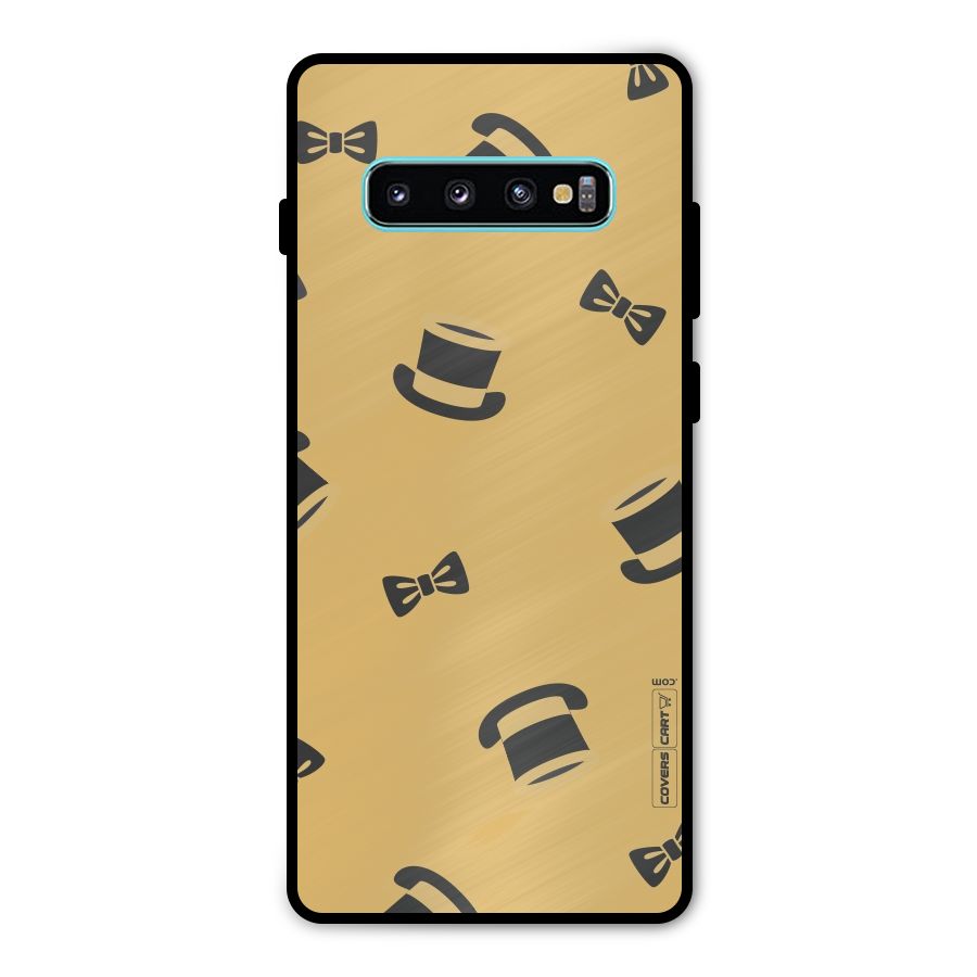 Hat and Bow Tie Metal Back Case for Galaxy S10 Plus