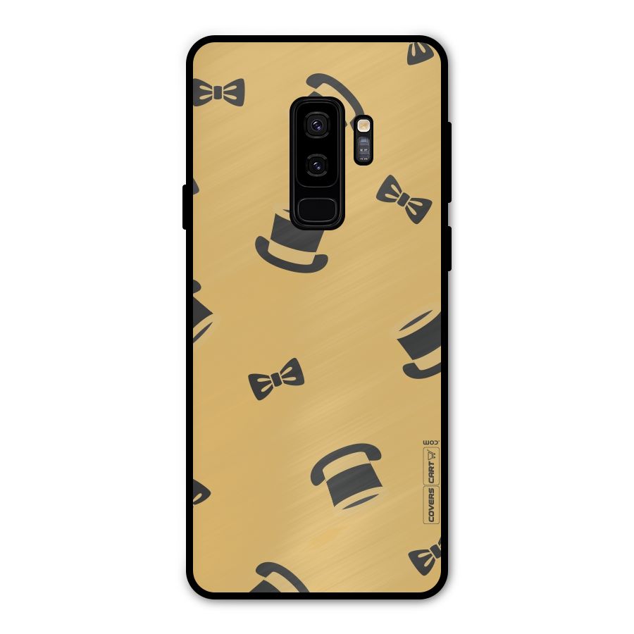 Hat and Bow Tie Metal Back Case for Galaxy S9 Plus