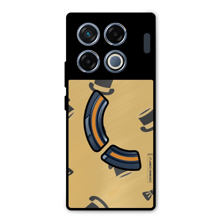 Hat and Bow Tie Metal Back Case for Infinix GT 20 Pro