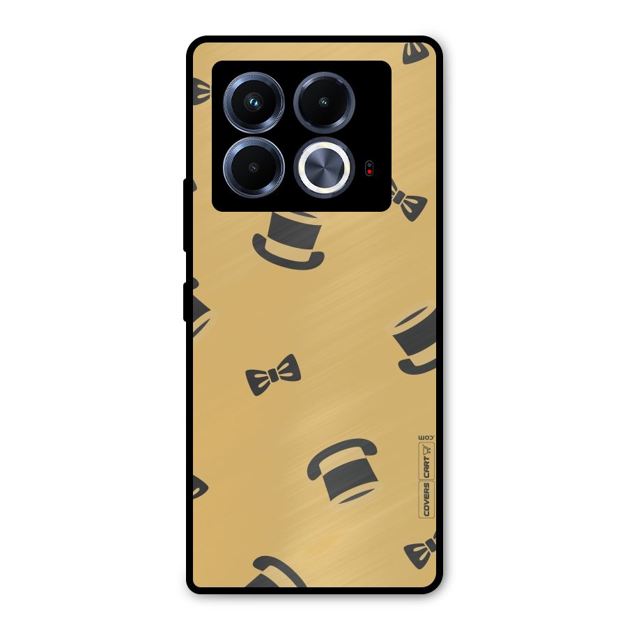 Hat and Bow Tie Metal Back Case for Infinix Note 40 5G