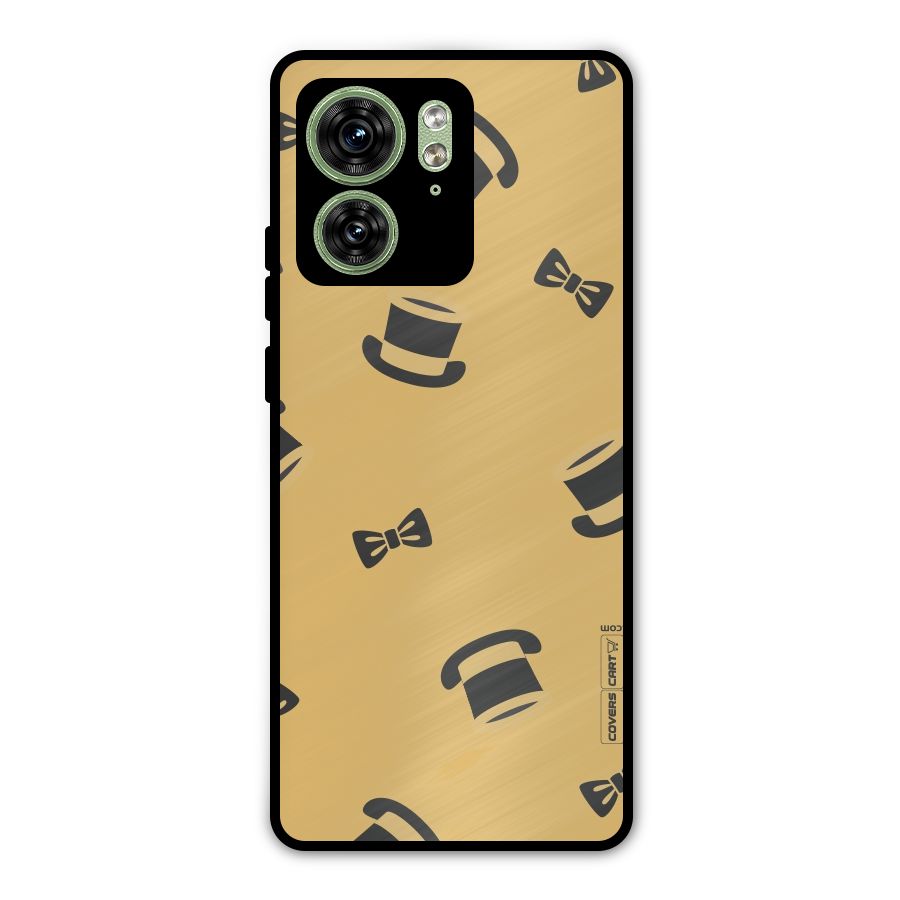 Hat and Bow Tie Metal Back Case for Motorola Edge 40 5G