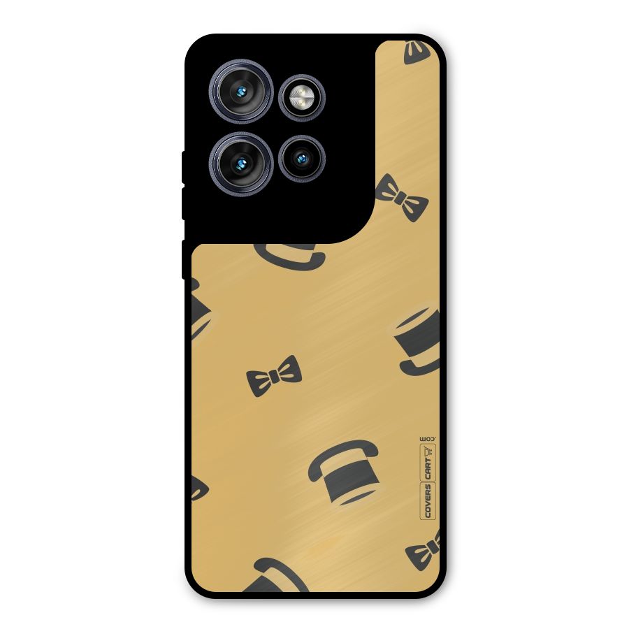 Hat and Bow Tie Metal Back Case for Motorola Edge 50 Neo