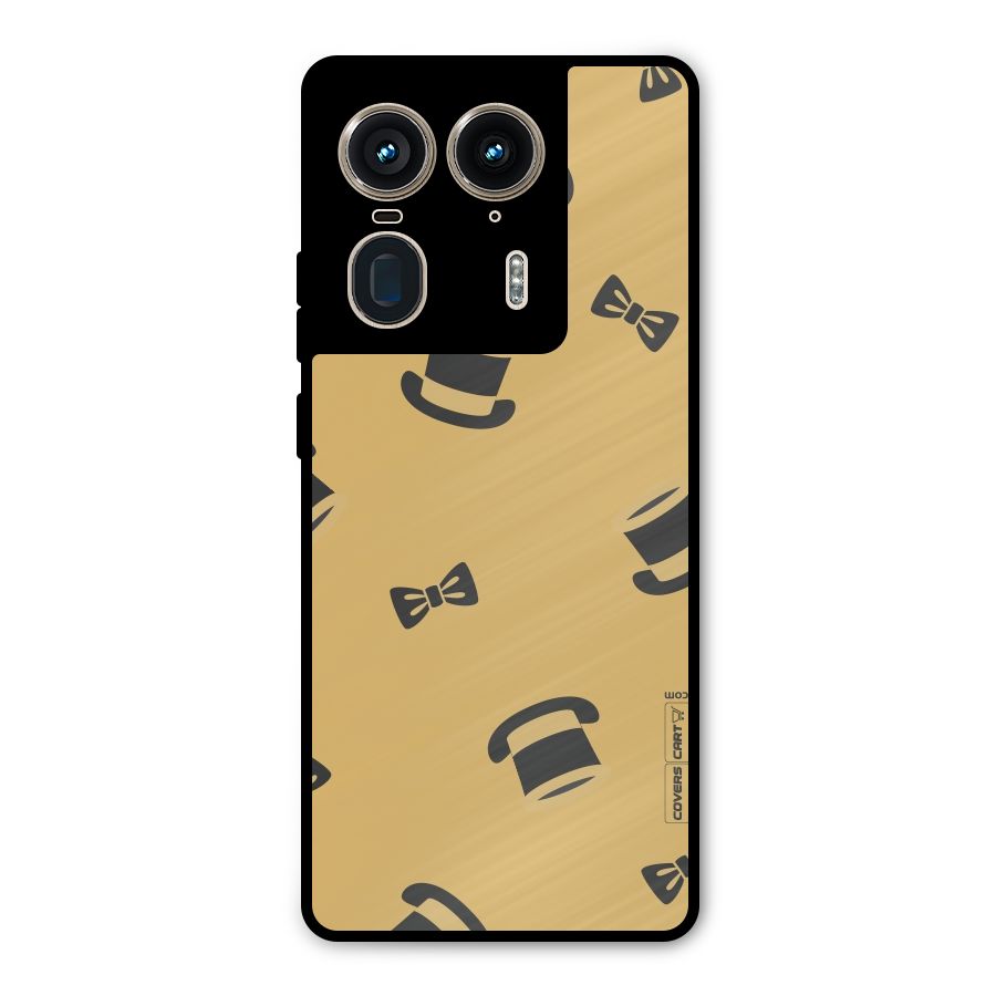 Hat and Bow Tie Metal Back Case for Motorola Edge 50 Ultra