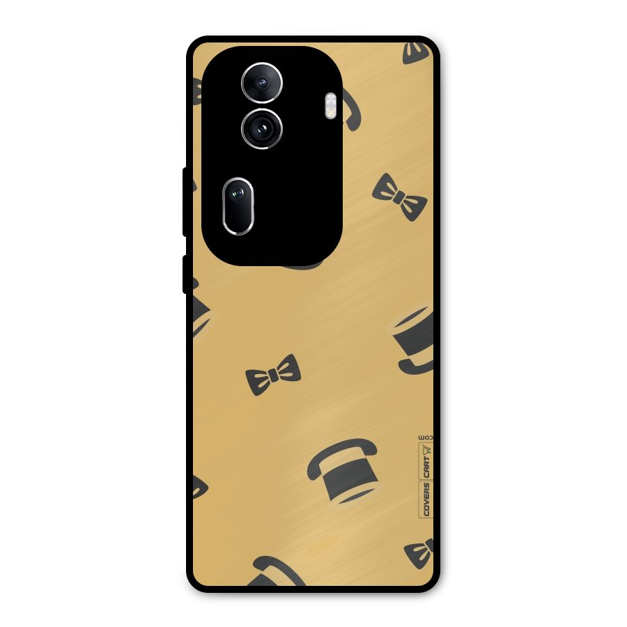 Hat and Bow Tie Metal Back Case for Oppo Reno11 Pro 5G