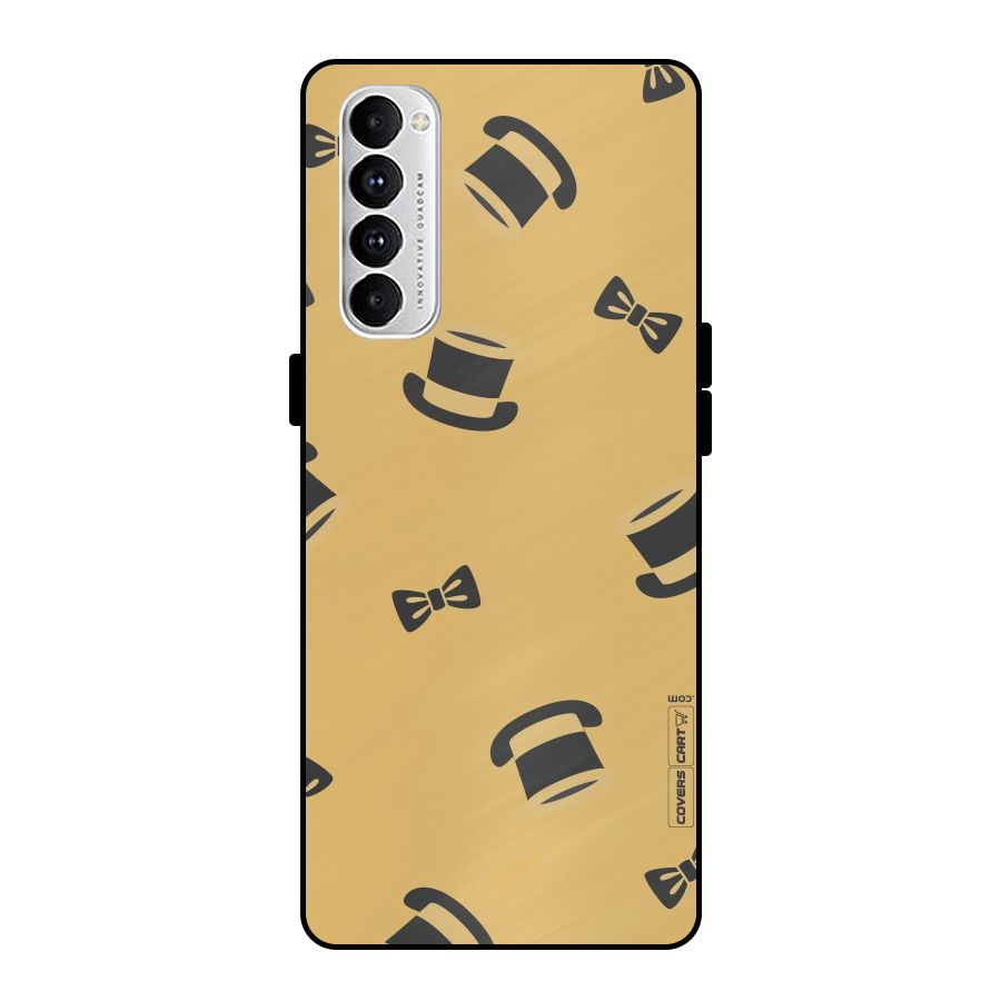 Hat and Bow Tie Metal Back Case for Oppo Reno4 Pro