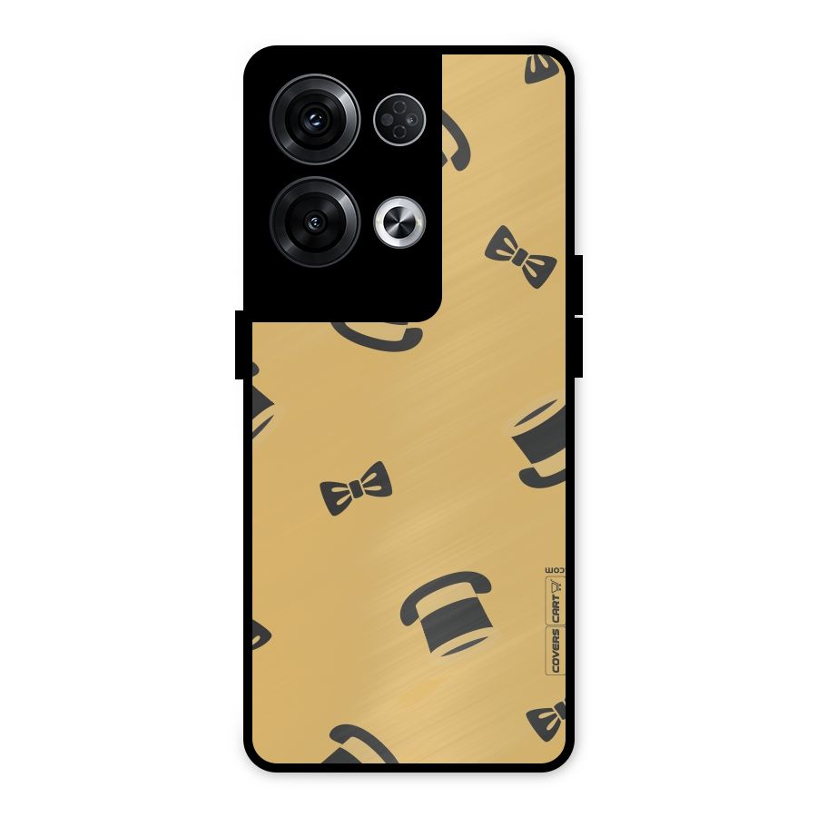 Hat and Bow Tie Metal Back Case for Oppo Reno8 Pro 5G