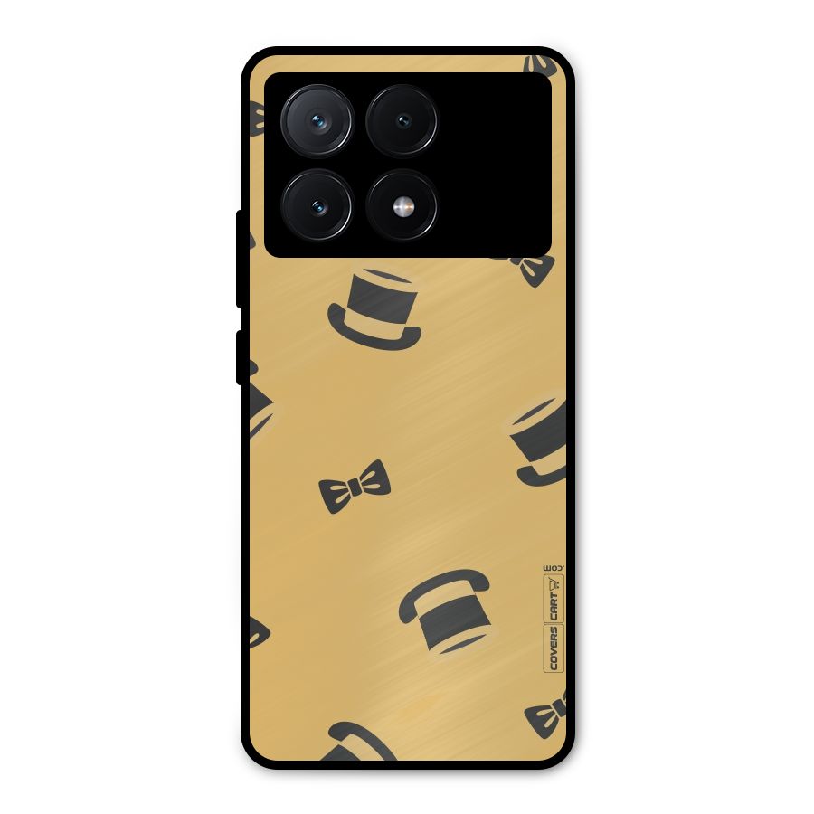 Hat and Bow Tie Metal Back Case for Poco X6 Pro