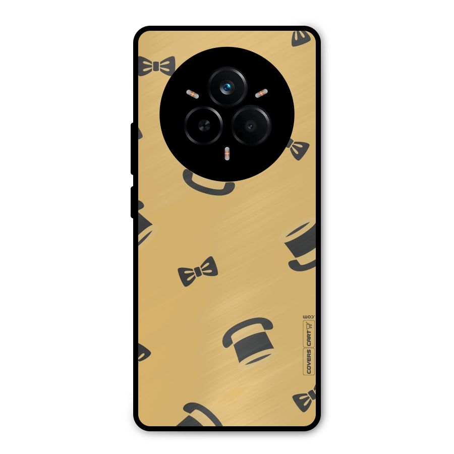 Hat and Bow Tie Metal Back Case for Realme 14 Pro