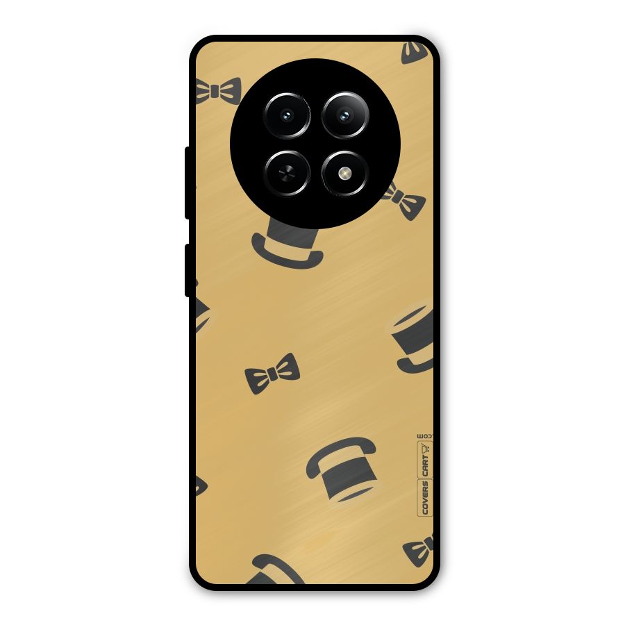 Hat and Bow Tie Metal Back Case for Realme Narzo 70x 5G