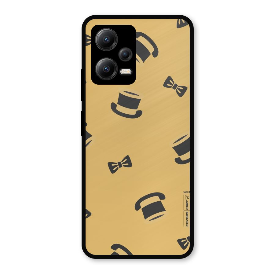 Hat and Bow Tie Metal Back Case for Redmi Note 12 5G