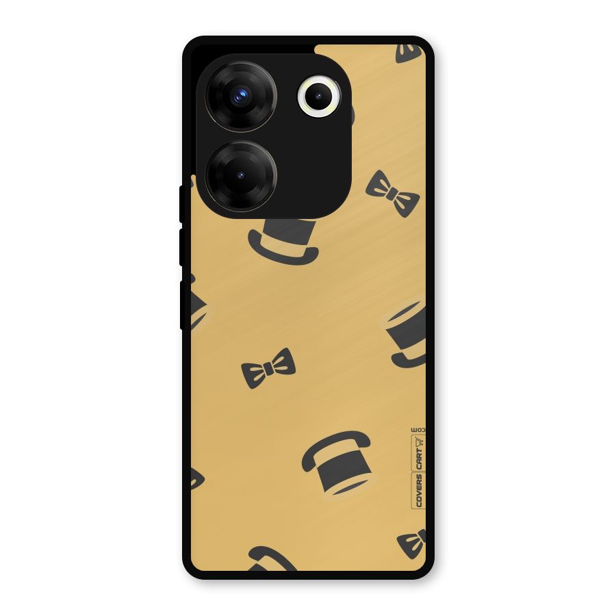 Hat and Bow Tie Metal Back Case for Tecno Camon 20 Pro