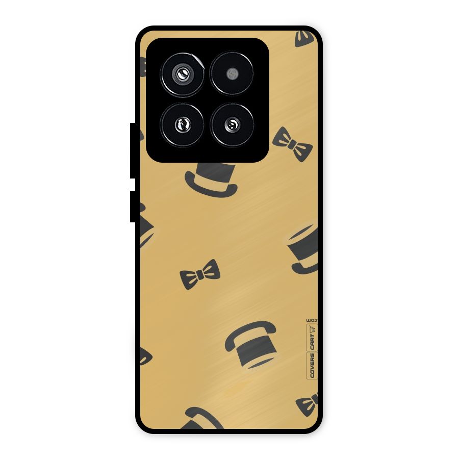 Hat and Bow Tie Metal Back Case for Xiaomi 14 Pro