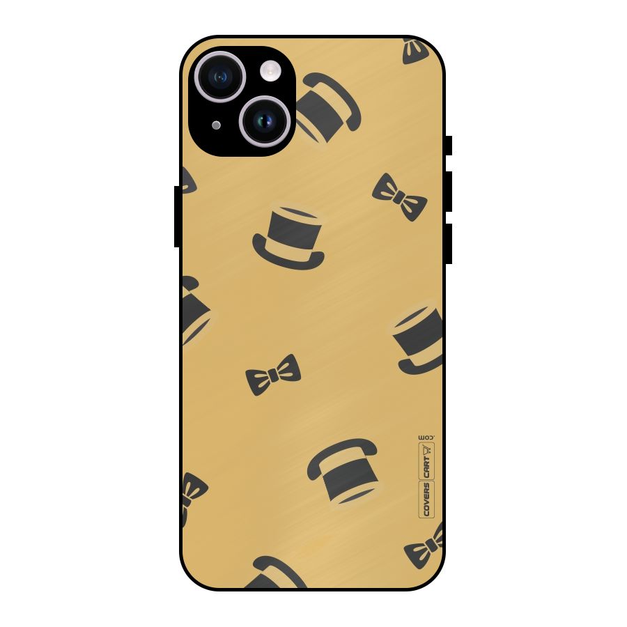 Hat and Bow Tie Metal Back Case for iPhone 14 Plus