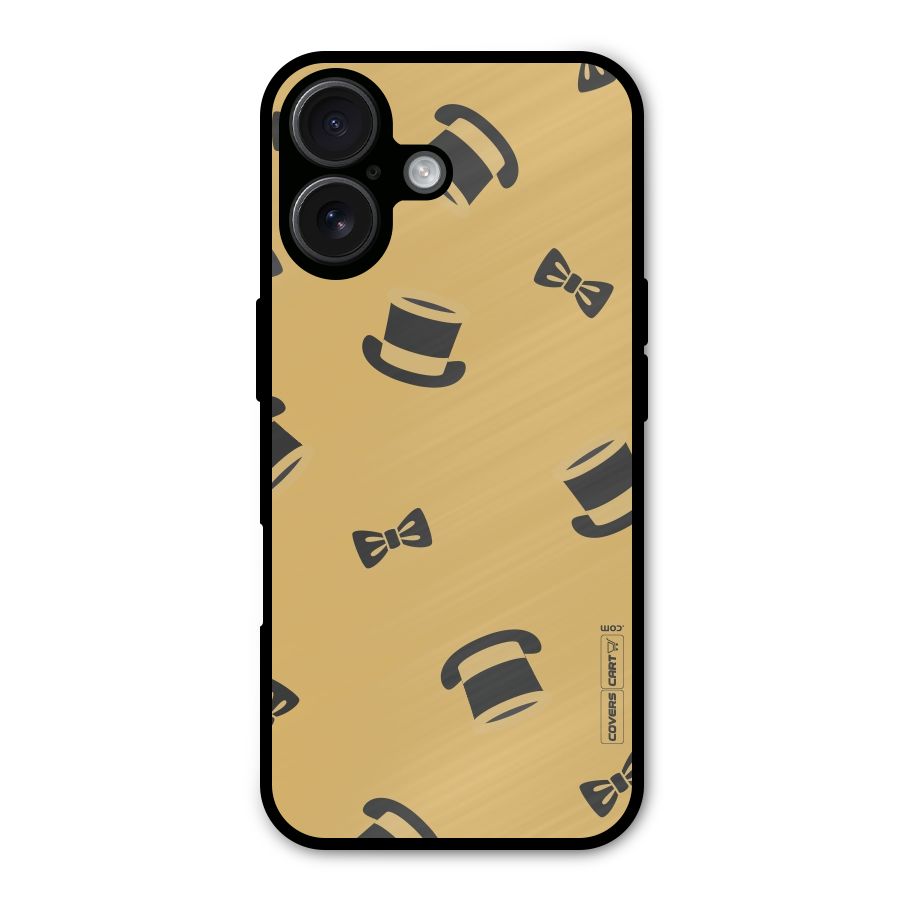 Hat and Bow Tie Metal Back Case for iPhone 16