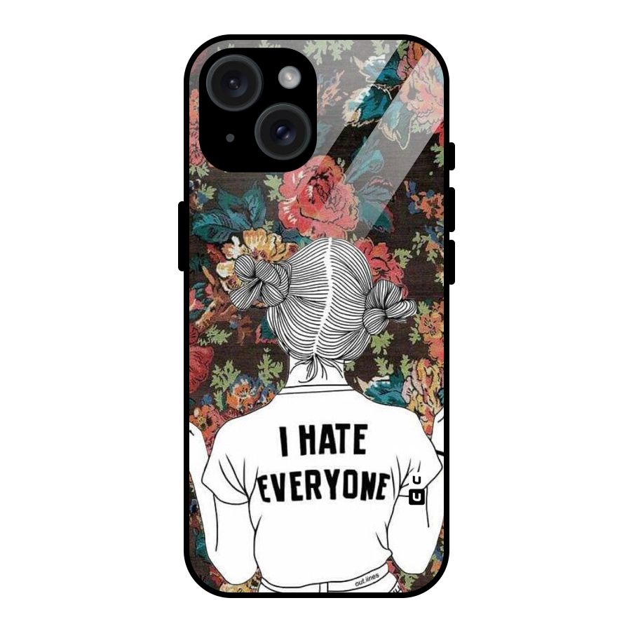 Hate Everyone Glass Back Case for iPhone 15