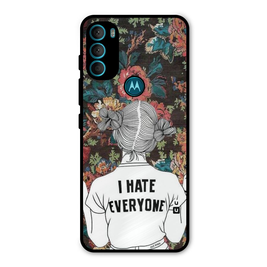 Hate Everyone Metal Back Case for Moto G71 5G