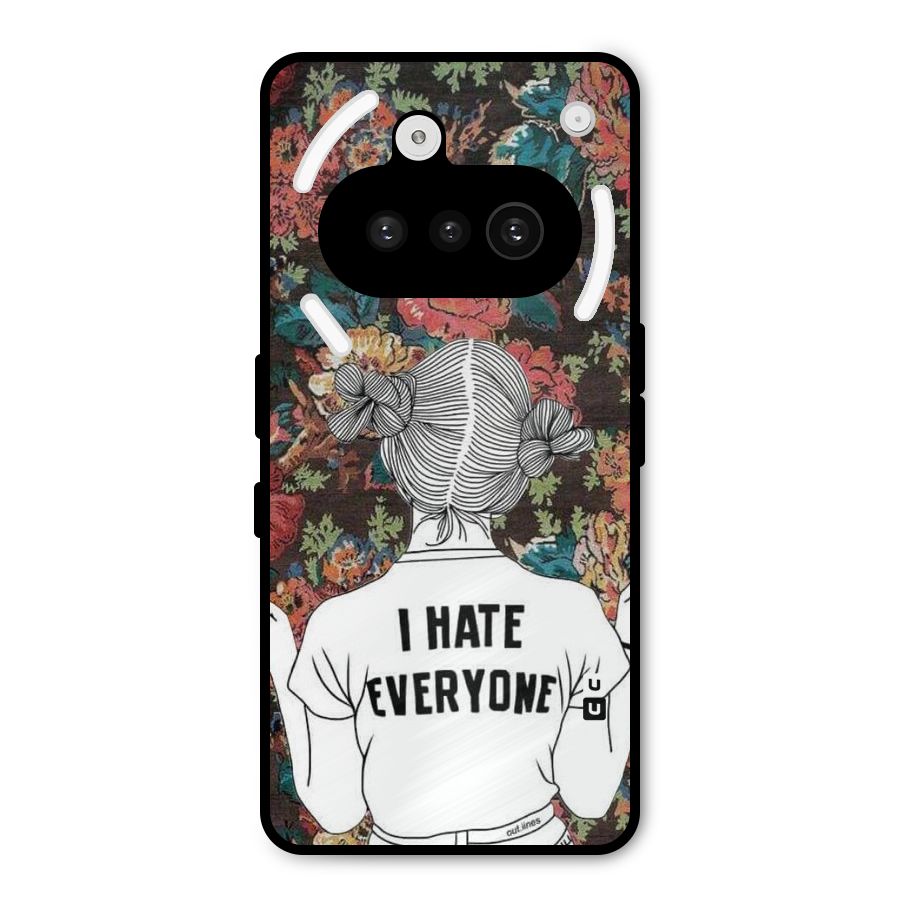 Hate Everyone Metal Back Case for Nothing Phone 3a