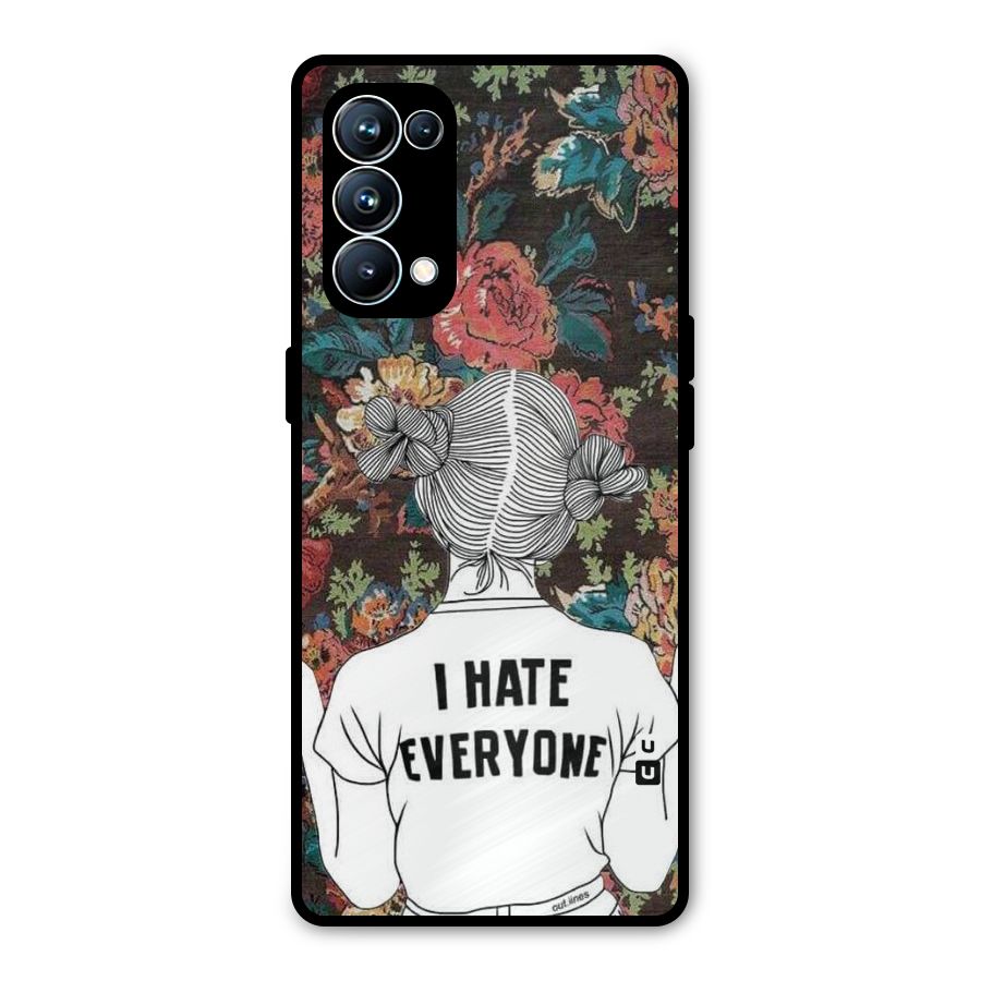 Hate Everyone Metal Back Case for Oppo Reno5 Pro 5G