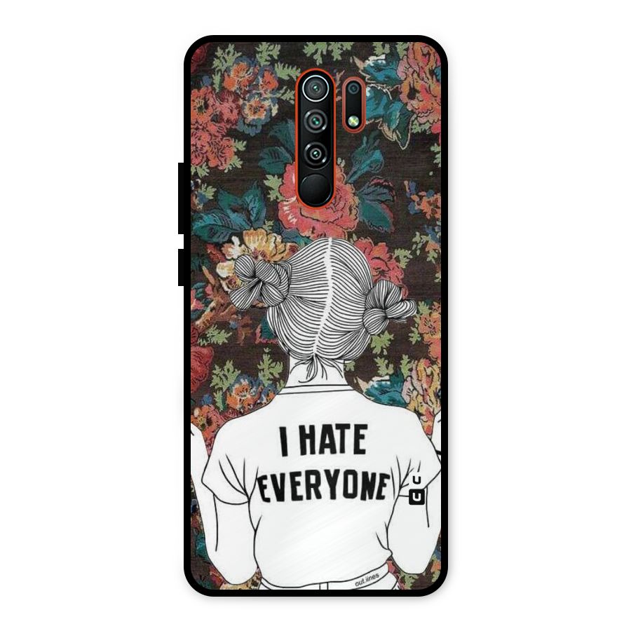 Hate Everyone Metal Back Case for Redmi 9 Prime