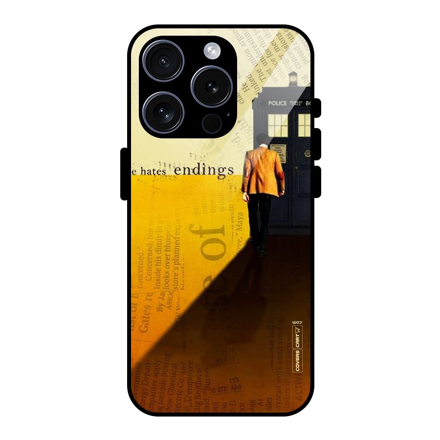 Hates Endings Glass Back Case for iPhone 15 Pro