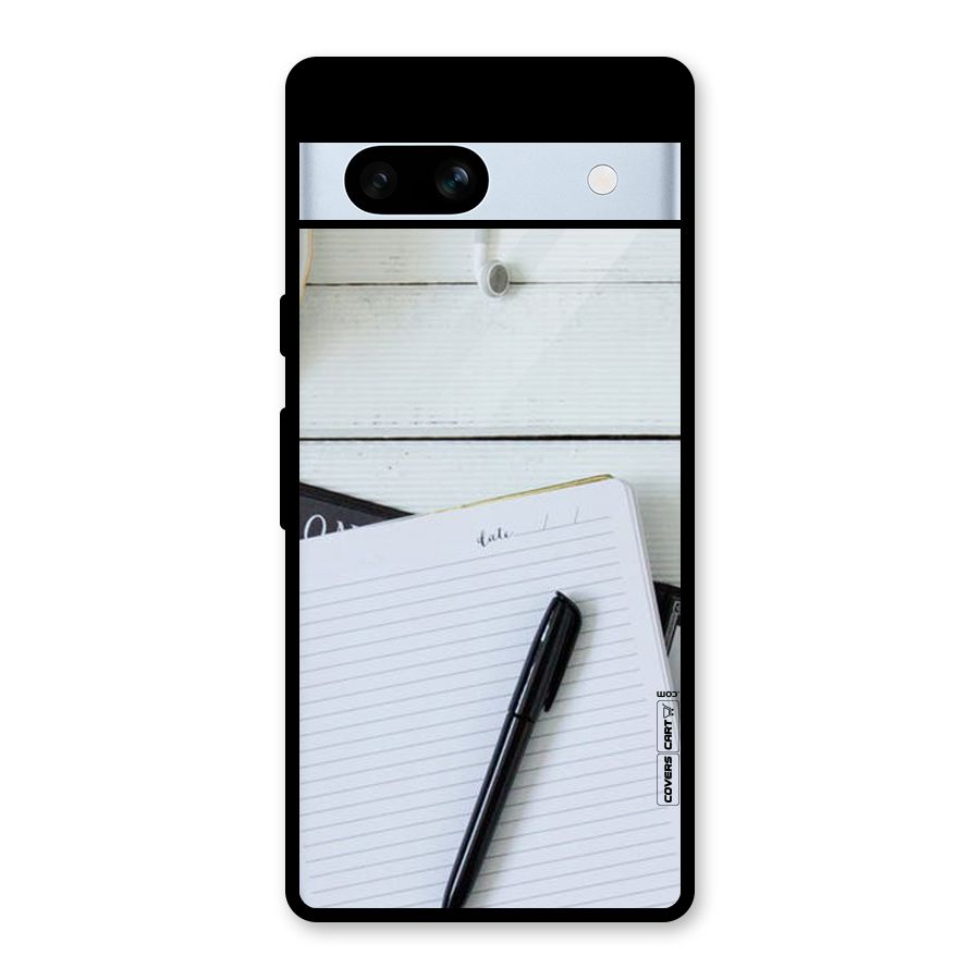 Headphones Notes Glass Back Case for Google Pixel 7a