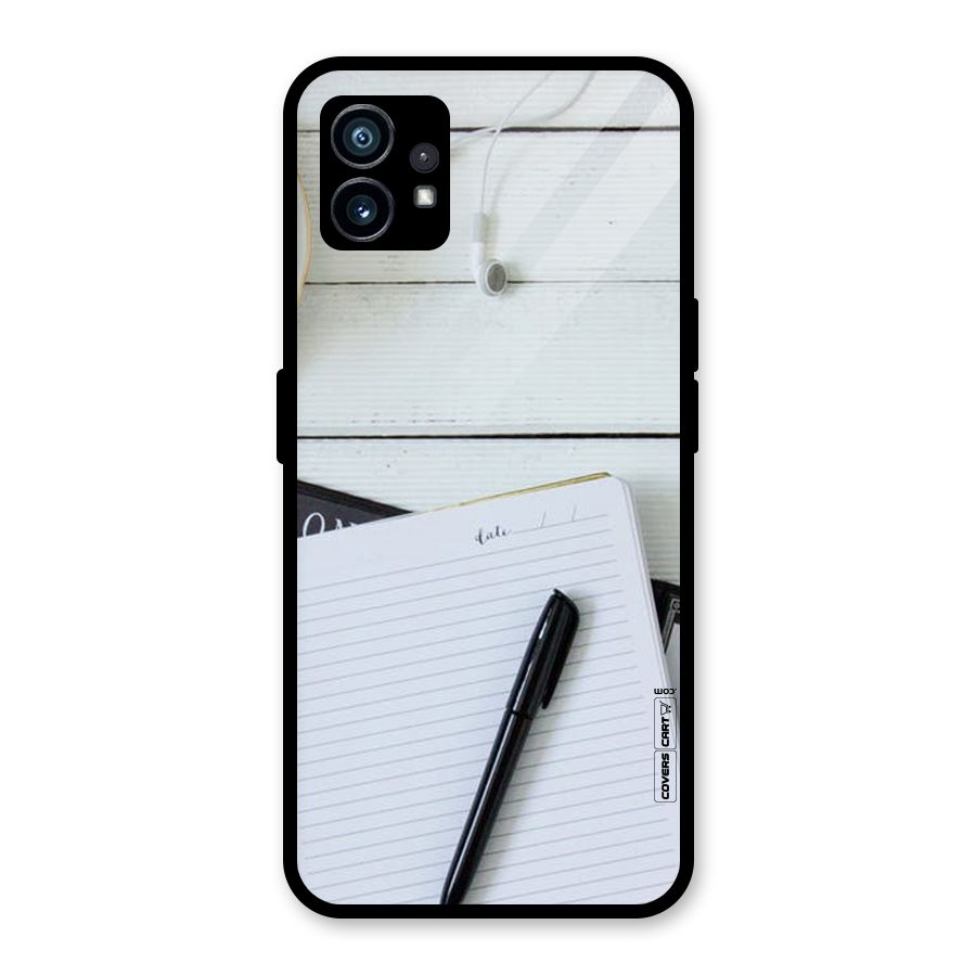 Headphones Notes Glass Back Case for Nothing Phone 1