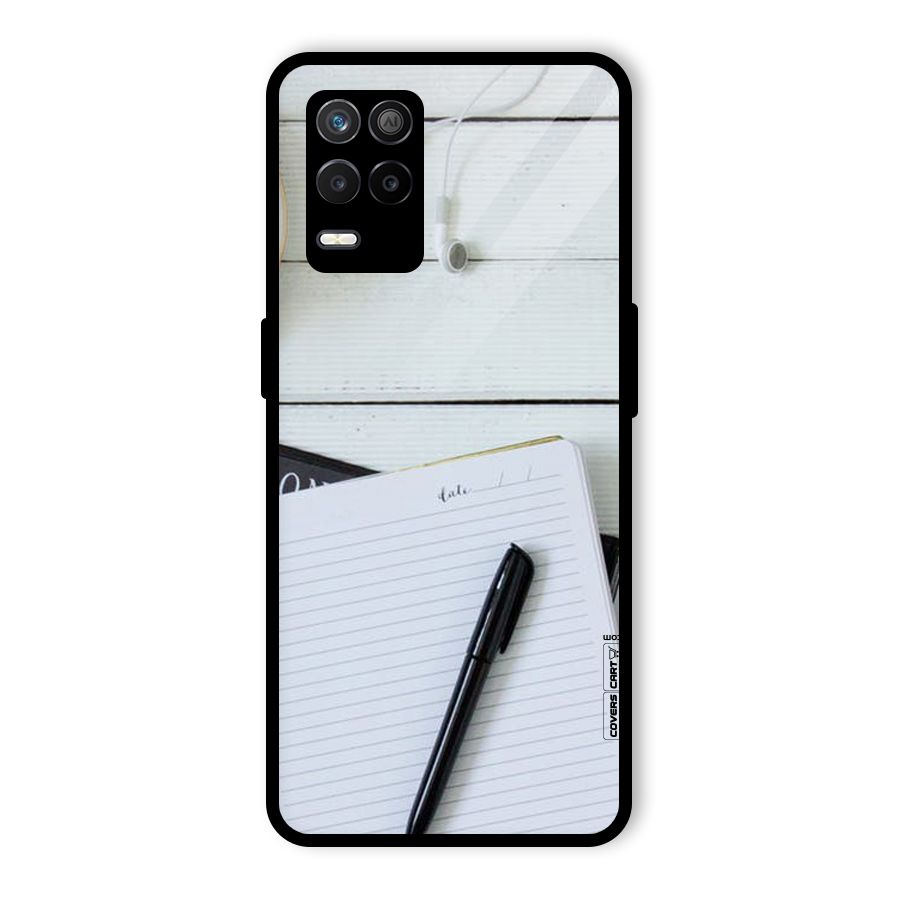 Headphones Notes Glass Back Case for Realme 8s 5G